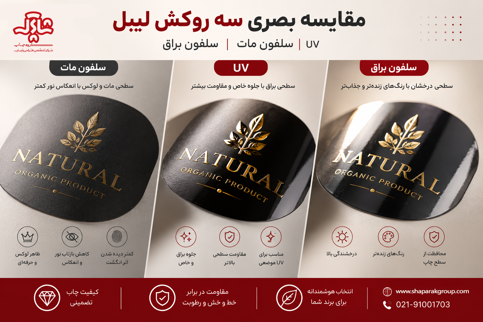 روکش 1 چاپ لیبل با روکش مختلف