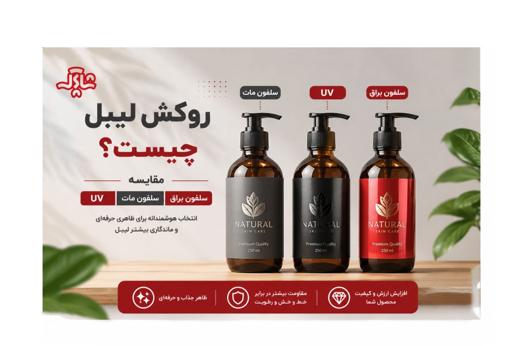 روکش لیبل و مقایسه سلفون مات سلفون براق و UV
